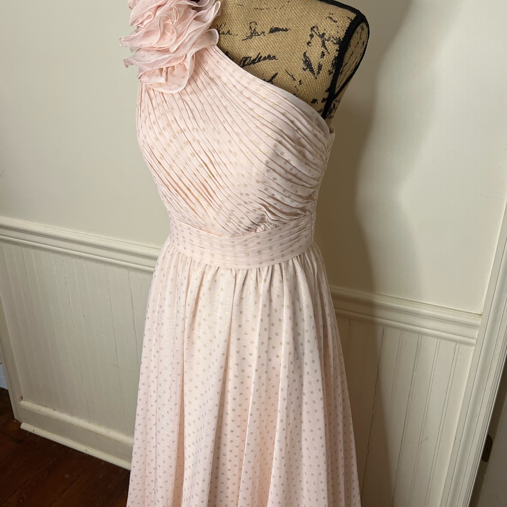 Elegant One-Shoulder Pink Dress - Picture 5 of 12